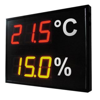 Panneau à LED avec mesureur de température et d'humidité 47 cm x